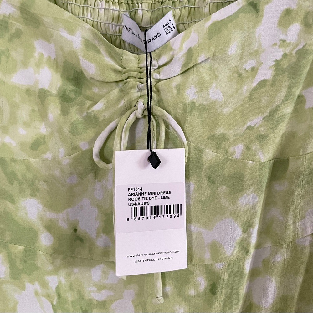 NWT Faithfull the Brand Arianne Roos Lime Green Mini Dress - Picture 14 of 16